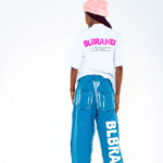 BL BRAND - Plane White Tshirt - OUR COMMUNINTY FASHION - Sky blue distress jean