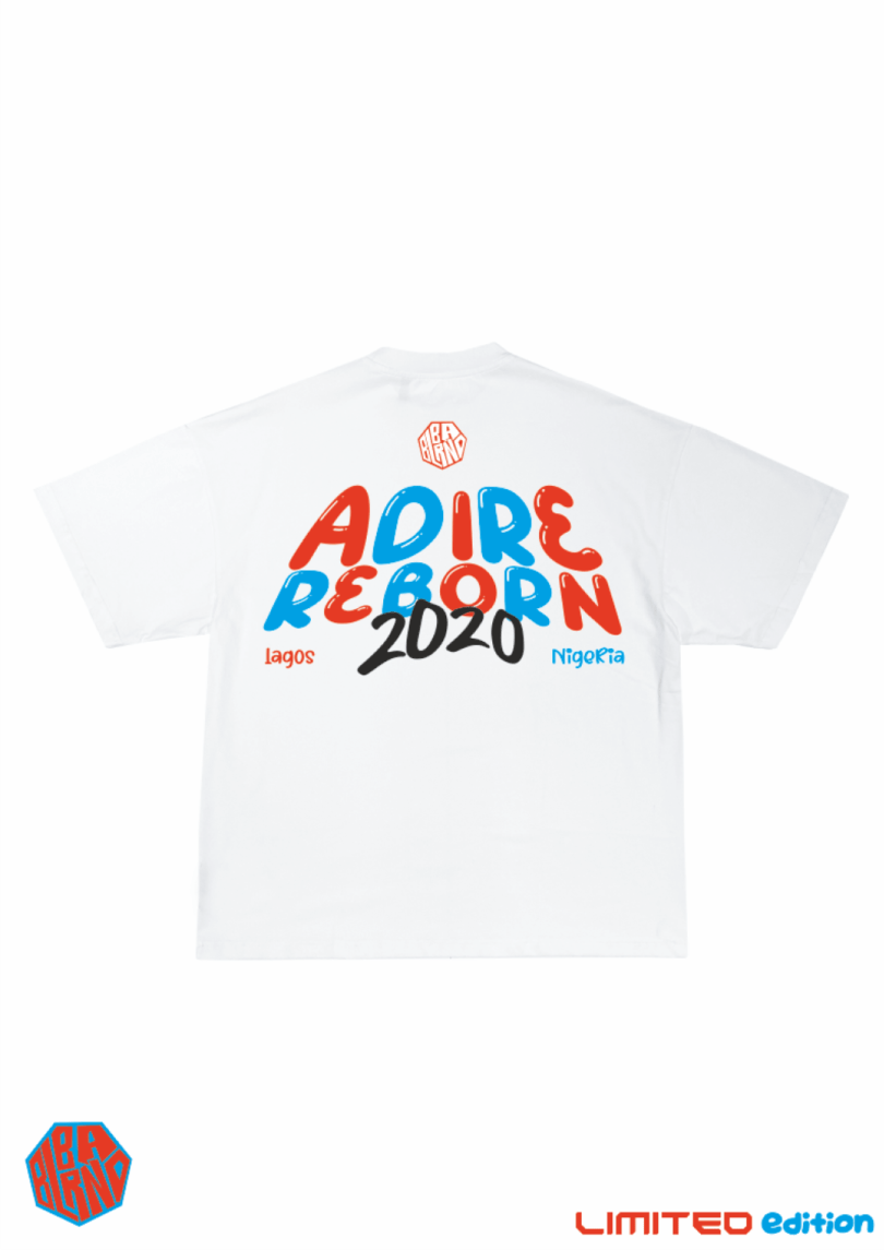 Adire Reborn white Tshirt