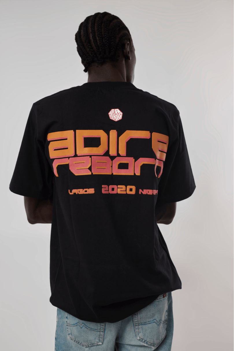 Adire Reborn Black Tshirt