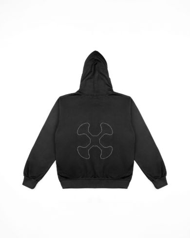 Black Mono zip Hoodie men_women