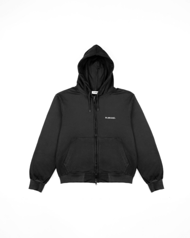 Black Mono zip Hoodie men_women