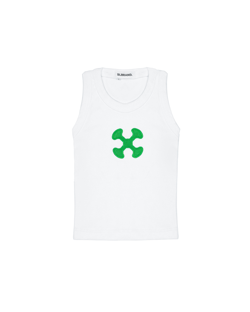 BL Brand - Togetherness Summer Drop | Naija Made Fashion Wears | Custom Adire 21 White Emblem Tanktop