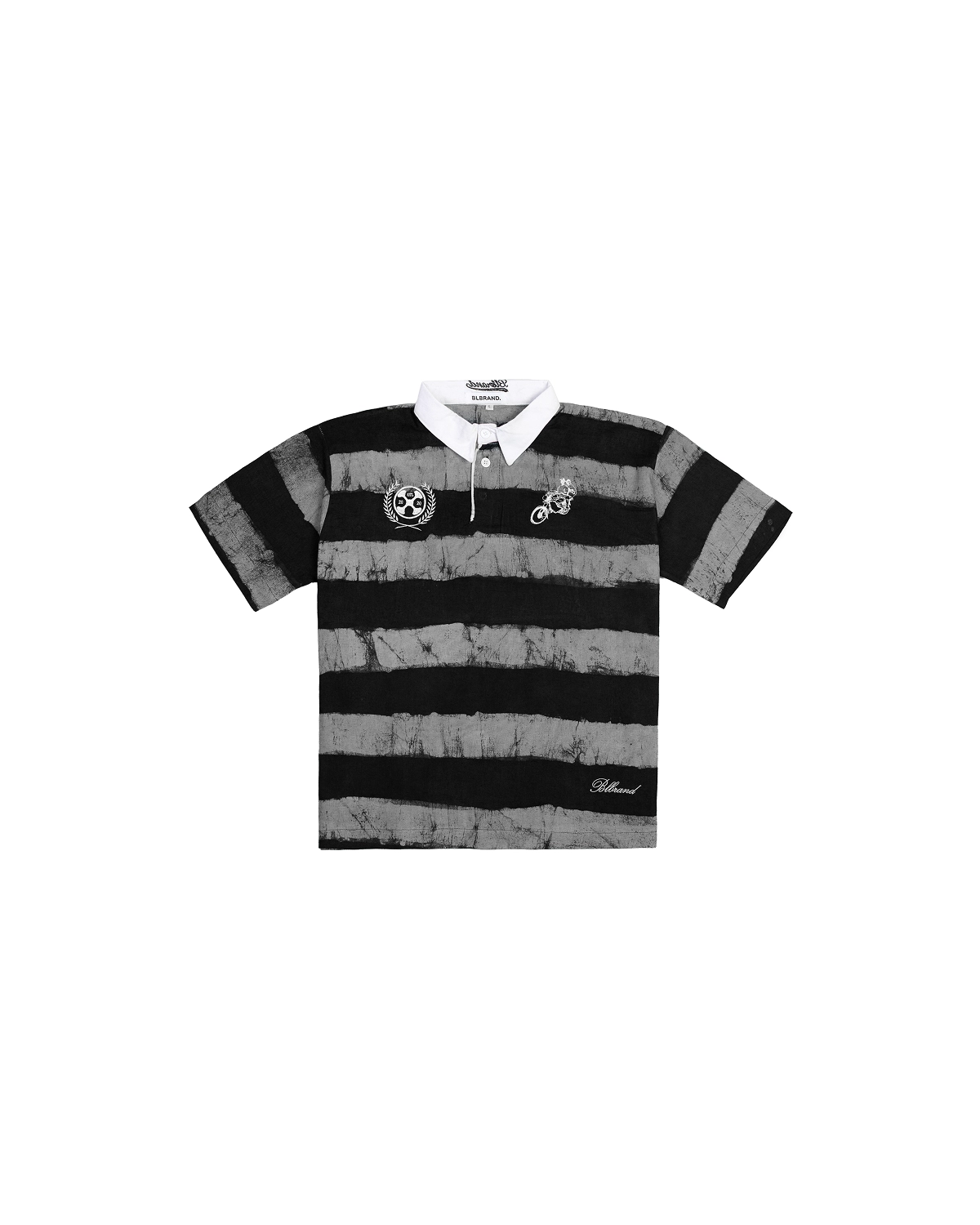 Royal Crest Linen Polo - Ash & Black