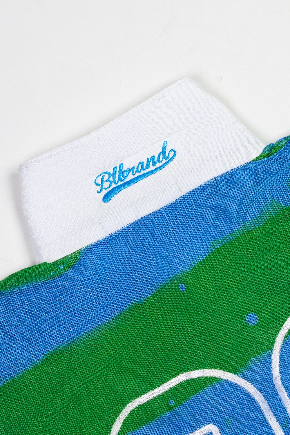 Royal Crest Linen Polo - Blue & Green 4 Royal Crest Linen Polo - Blue&Green - Front View 1